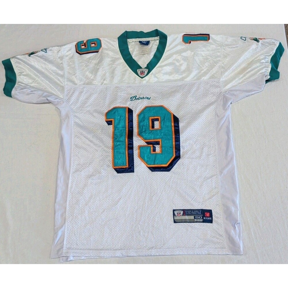 Vintage Miami Dolphins Brandon Marshall #19 Reebok On Field Stitched Jersey 50